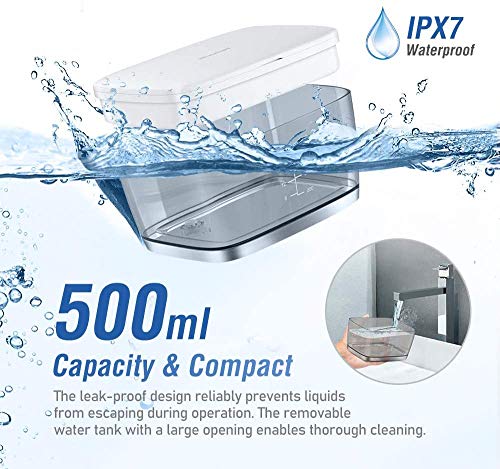 Blusmart Irrigador Bucal Portatil 500ML, Irrigador Dental Professional con 7 Boquillas 5 Modos, Multifuncional Recargable, IPX7 Impermeable para Ortodoncia, Placa, Implantes Limpieza en Casa/Viaje