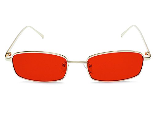 Bmeigo Gafas de Sol Mujer Vintage Retro Rectangulares metálico Lentes Unisex Moda Gafas UV400 Protección ligero