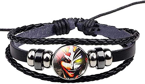 BMGFEW Pulsera Pulsera Anime Pulsera blanqueada Negra Anime Photo Punk Pulsera Regalo de Moda