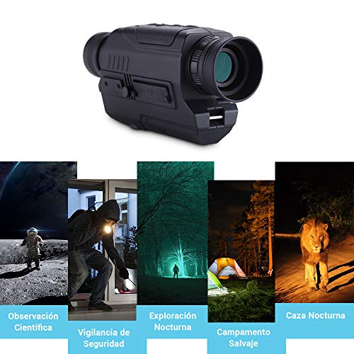 BOBLOV Monocular de Visión Nocturna Infrarrojos 5x32 Alcance Óptico Digital Telescopios Monoculares con 16 GB Tarjeta