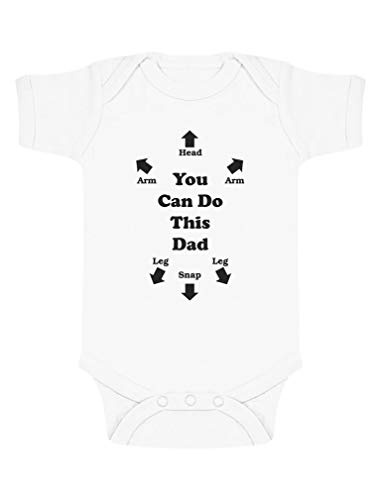 Body de Manga Corta para bebé - Regalos Originales para Padres Primerizos - You Can do This Dad - 3-6 Mes Blanco