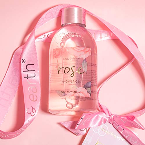 Body & Earth Set de Regalo de Baño para Mujer - Set de Baño y Ducha con 6 Piezas, Incluye Gel de Ducha, Manteca Corporal, Crema de Manos, Loción Corporal, Regalo Perfecto para Mujer para Spa Relajante