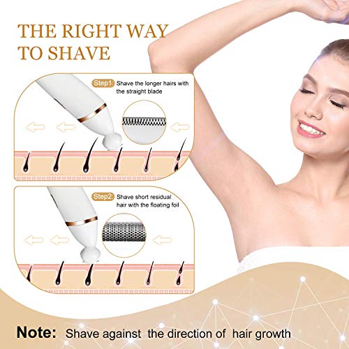 Body Hair Remover for Women, depilator eléctrico para mujeres con LED dispaly para el cuerpo del cabello Removal, Finger Hair, Bikini, Arms, color blanco