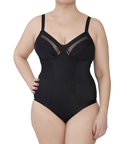 Body íntimo Femenino Reductor y Moldeador para Tallas Grandes Adelgazante Faja Reductora Ligero Control de Barriga sin Mangas Negro - M