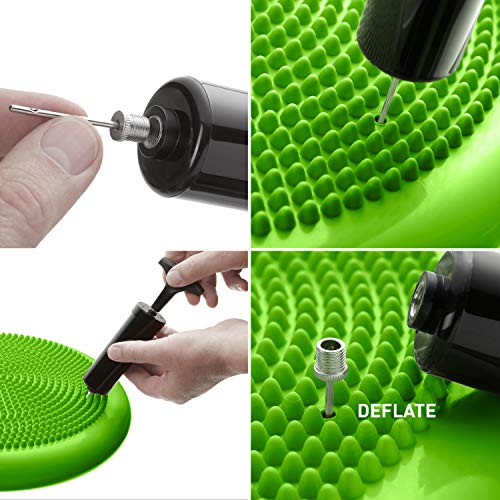 BODYMATE Cojín de Equilibrio con bombín, diámetro 34 cm | Cojín propioceptivo, cojín inestable, cojín Hinchable | Entrenamiento de Tronco, Espalda, Fitness, rehabilitación, coordinación