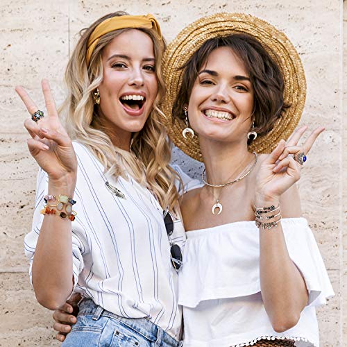 Boho moda tribal blanco fregona cuerno no media luna colgante collar para las mujeres para adolescente 925 plata de ley