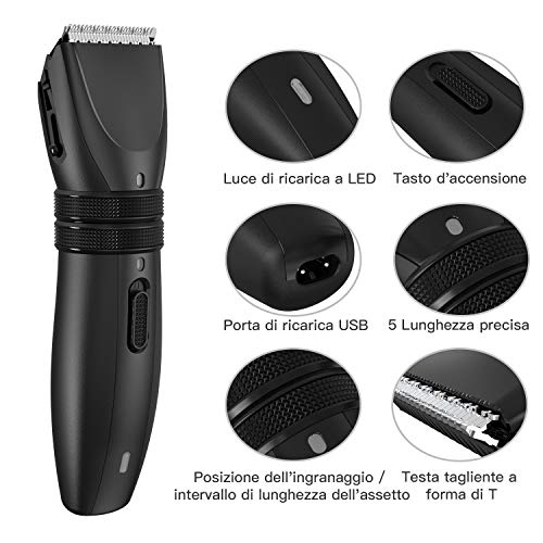 BOIFUN Cortapelos Profesional Hombre Electrico, Kit de Cortapelos para el Hogar Recargable Inalámbrico Portátil, Afeitadora de Barba para Hombre, Adecuado para Uso Diario en el Hogar