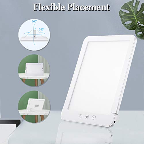 Bojim Lámpara de luz diurna 10000 Lux, Lampara Luminoterapia Sin Rayos UV Con 3 Colores, atenuación continua, Lámpara de terapia de luz con función de memoria, para SAD/depresión/trastorno del sueñ