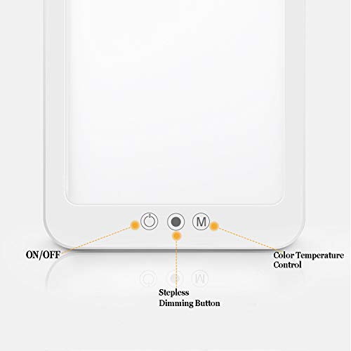 Bojim Lámpara de luz diurna 10000 Lux, Lampara Luminoterapia Sin Rayos UV Con 3 Colores, atenuación continua, Lámpara de terapia de luz con función de memoria, para SAD/depresión/trastorno del sueñ