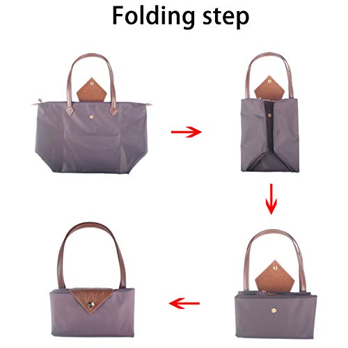 Bojly Bolso de las mujeres, bolso de hombro Bolsos para las mujeres Diamante Nylon Tote Bag Ladies Shopping Plegable Tote Bolsa de viaje de playa Impermeable Casual Azul Pequeña