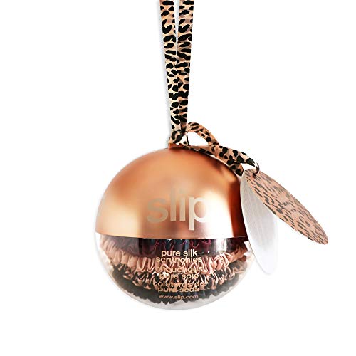 Bolas chinas, cuatro tachuelas flacas – oro rosa, negro, ciruela, rosa leopardo, de seda pura de morera de 22 momme, diseñadas para ser suaves y evitar arrugas del cabello (6 mechones)