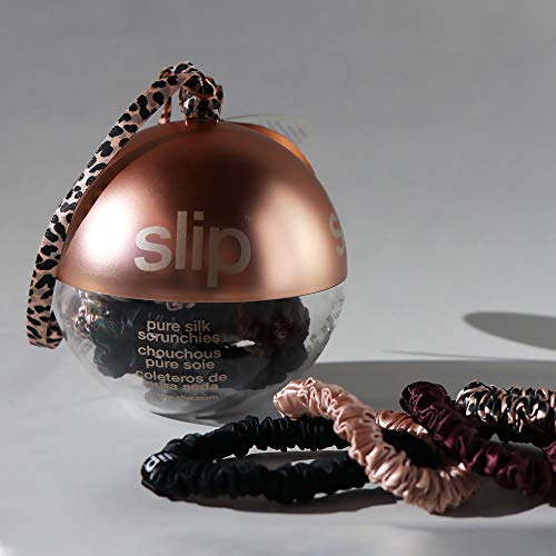 Bolas chinas, cuatro tachuelas flacas – oro rosa, negro, ciruela, rosa leopardo, de seda pura de morera de 22 momme, diseñadas para ser suaves y evitar arrugas del cabello (6 mechones)