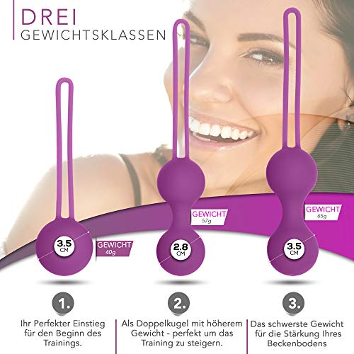 Bolas Chinas - Juego completo para el Entrenamiento atractivo del suelo pélvico para mujeres - Perfecto para reafirmar el músculo pélvico y para la prevención de incontinencia