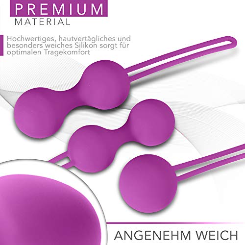 Bolas Chinas - Juego completo para el Entrenamiento atractivo del suelo pélvico para mujeres - Perfecto para reafirmar el músculo pélvico y para la prevención de incontinencia