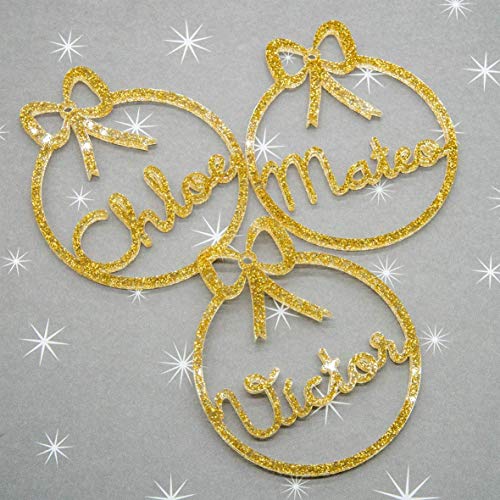 Bolas de navidad con purpurina personalizadas Adornos navideños Ornamento esferas Decoraciones colgantes de Navidad para el árbol de Navidad