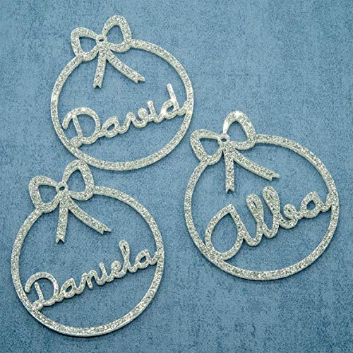 Bolas de navidad con purpurina personalizadas Adornos navideños Ornamento esferas Decoraciones colgantes de Navidad para el árbol de Navidad