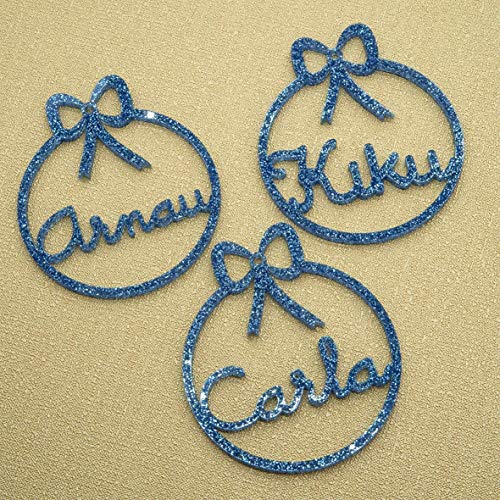 Bolas de navidad con purpurina personalizadas Adornos navideños Ornamento esferas Decoraciones colgantes de Navidad para el árbol de Navidad