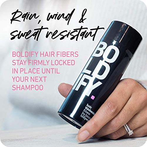 BOLDIFY - Fibras capilares, ocultan completamente la pérdida del cabello en 15 segundos, 100% fibras de queratina no detectables, bote gigante de 25 g, engrosamiento instantáneo del cabello