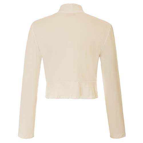 Bolero Elegante Mujer Fiesta Torera Talla Grande Mangas Largas Joven Chaqueta Corta Boda Formal 2XL