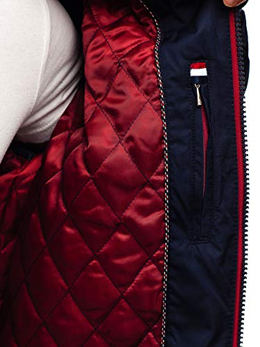BOLF Hombre Chaqueta de Entretiempo Cierre de Cremallera Cuello Elevado Estilo Diario Extreme 1907 Azul Oscuro M [4D4]