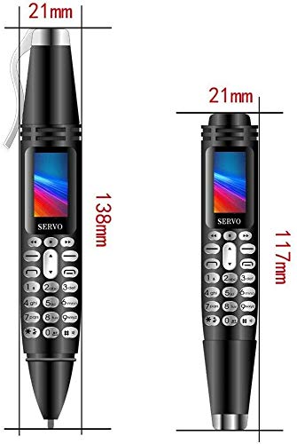 Bolígrafo con teléfono móvil mini, pantalla pequeña, GSM Dual SIM, marcador, Bluetooth, teléfono móvil con grabadora de cámara.