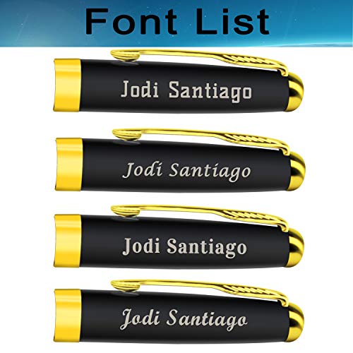 Bolígrafo retráctil con grabado personalizado para hombre, tinta negra, color dorado y negro