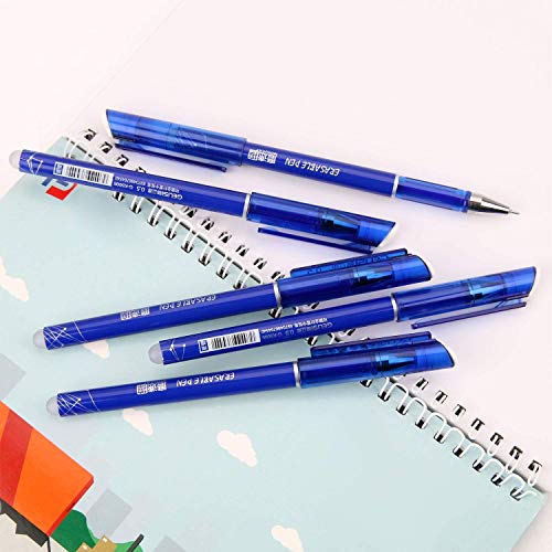 Boligrafos Borrables,BBLIKE Plumas de fricción 12PCS Rollerball borrable y 20 recambios de bolígrafo, más pinceles de tinta más bolígrafos de tinta de gel Punta de 0,5 mm