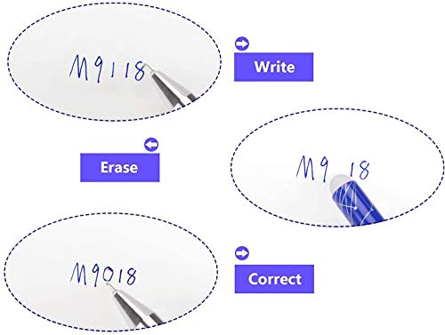 Boligrafos Borrables,BBLIKE Plumas de fricción 12PCS Rollerball borrable y 20 recambios de bolígrafo, más pinceles de tinta más bolígrafos de tinta de gel Punta de 0,5 mm