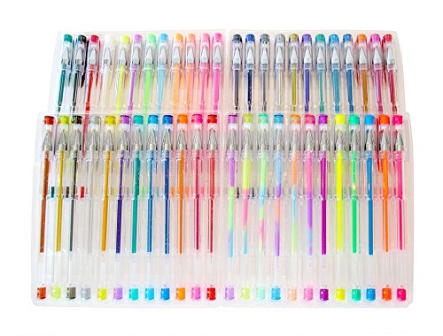 Bolígrafos de Gel, GXR 48 Colores Bolígrafos De Tinta Gel con Purpurina, Metálico, Purpurina, Neón, Tiza de Agua, Juego de Bolígrafos de Gel de Color para Suministros de arte