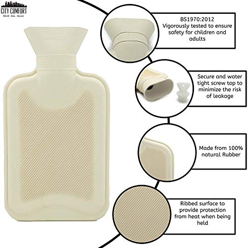 Bolsa de agua caliente con unicornio Pug Pingüino Mono Felpa Cubierta súper blanda Goma natural de primera calidad Bolsa de agua caliente de 1 litro: ayuda a brindar calidez y comodidad (gato gris)