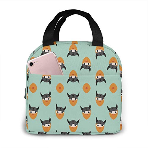 Bolsa de almuerzo nórdico escandinavo para mujeres y niñas y niños con aislamiento térmico, bolsa Bento grande para preparación de comidas bonita, bolsa grande a prueba de fugas, bolsas suaves para almuerzo, camping, viajes, pesca