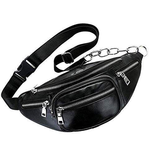 Bolsa de Cintura Riñonera Deportiva para Mujer y Hombre, Riñonera Cuero Cintura Riñonera Running Impermeable Billetero Bolso Cruzado Bolso de Hombro Monedero Cartera Dinero Celular Funda Bandolera