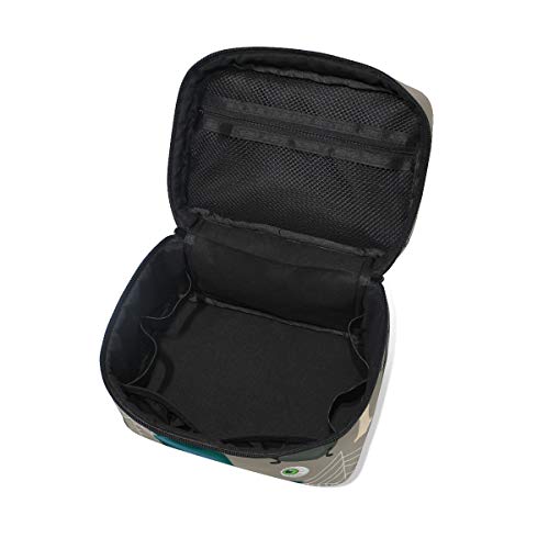 Bolsa de cosméticos para maquillaje con diseño de calabaza y ojos de bruja de Halloween con cremallera