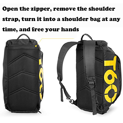 Bolsa de deportes unisex de 35 L, de gran capacidad, con compartimento para zapatos, de Obling, color Negro con amarillo., tamaño 45*25*30 CM