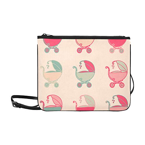 Bolsa de herramientas de hombro Lindo y elegante carro de bebé Señora Correa de hombro ajustable Bolsa de embrague al aire libre para mujeres Niñas Señoras Bolsa de hombro Bolsas de embrague con cre