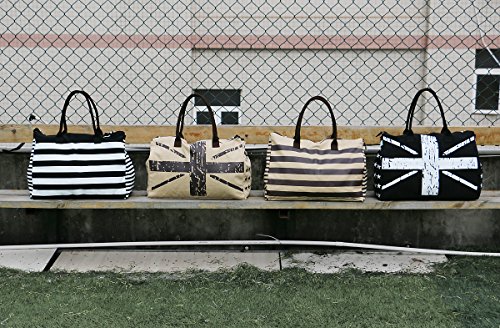 Bolsa de Hombro de Lona para Viajes, Bolsa de Viaje Nocturno para Hombres, Bolsa de Compras de Fin de Semana para Mujeres, Bolsa de Playa, Rayas Negras