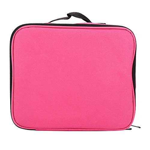 Bolsa de maquillaje con divisores múltiples, Dekaim Divisores múltiples Herramientas de tatuaje portátiles Bolsa de almacenamiento de herramientas cosméticas(Rose Red Slot Pockets)