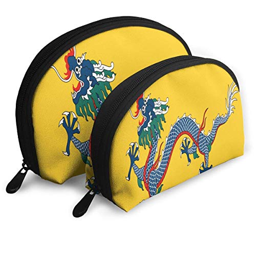 Bolsa de maquillaje Imperial China Flag Bolsa de almacenamiento portátil para mujeres Regalo de Halloween 2 piezas