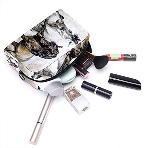 Bolsa de maquillaje portátil de alce abstracta bolsa de viaje cosmética bolsa organizador grande para mujeres y niñas Multi03. 18.5x7.5x13cm/7.3x3x5.1in
