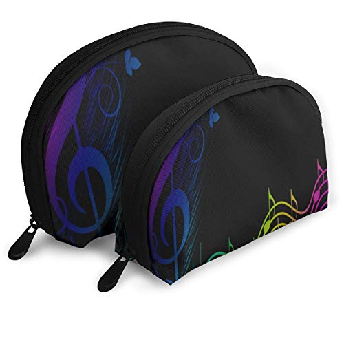 Bolsa de Maquillaje Rainbow Music Spectrum Pinterest Funda de Embrague de Concha portátil para Novia Paquete 2