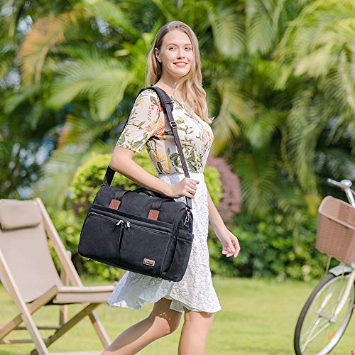 Bolsa de Pañales RUVALINO, Gran Bolso de Viaje, para el Carrito del Bebé, Elegante para Mamá y Papá, Cambiador de Bebé Convertible para Niños y Niñas con Bolsillos Independientes (Gris oscuro)