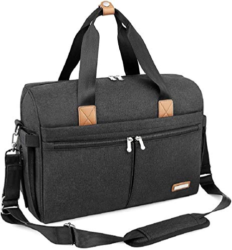 Bolsa de Pañales RUVALINO, Gran Bolso de Viaje, para el Carrito del Bebé, Elegante para Mamá y Papá, Cambiador de Bebé Convertible para Niños y Niñas con Bolsillos Independientes (Gris oscuro)