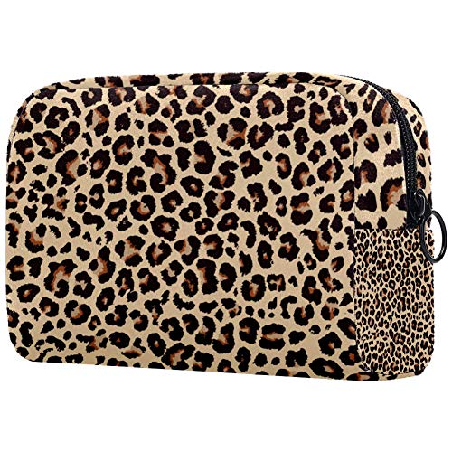 Bolsa de viaje grande con diseño de leopardo, para mujer, neceser de viaje y cosméticos, con muchos bolsillos Multi01. 18.5x7.5x13cm/7.3x3x5.1in