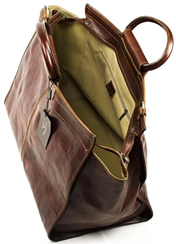 Bolsa de Viaje Unisex escapadas de Fin de Semana - Cuero auténtico Italiano