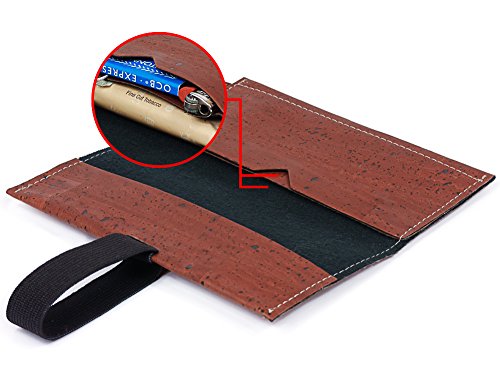 Bolsa para Tabaco Hecha de Corcho/Piel de Corcho Vegana - Funda, Estuche para Tabaco de Liar con Compartimento Adicional para mechero, filtros y Papeles by SIMARU (Rojo)