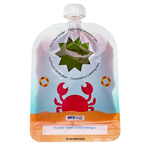 Bolsa reutilizable para alimentos - Bolsas recargables para bebés y niños de todas las edades. Paquete de 6 bolsas grandes