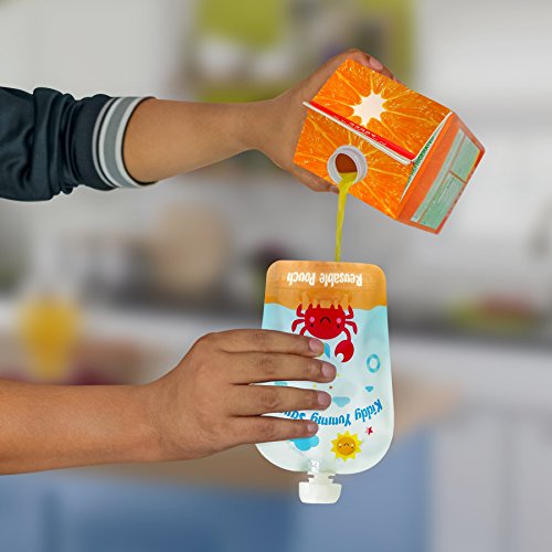 Bolsa reutilizable para alimentos - Bolsas recargables para bebés y niños de todas las edades. Paquete de 6 bolsas grandes