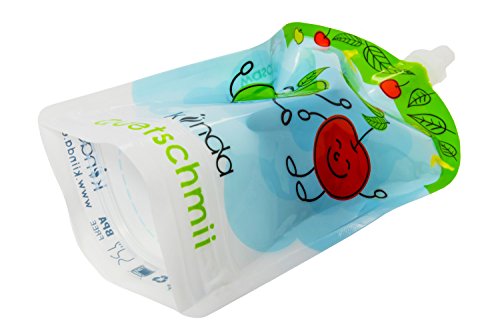 Bolsas de comida para bébés reutilizables (pack de 6), sin BPA | fácil de llenar y limpiar | ideal para batidos de fruta caseros, papi | adecuado para congelador y lavavajillas (175 ml)