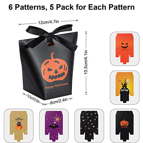 Bolsas De Dulces De Halloween Golosinas bolsas-30CPS Truco o trato Bolsas de regalo de Halloween Bolsas De Fiesta De Halloween para decoraciones de suministros de fiesta de Halloween