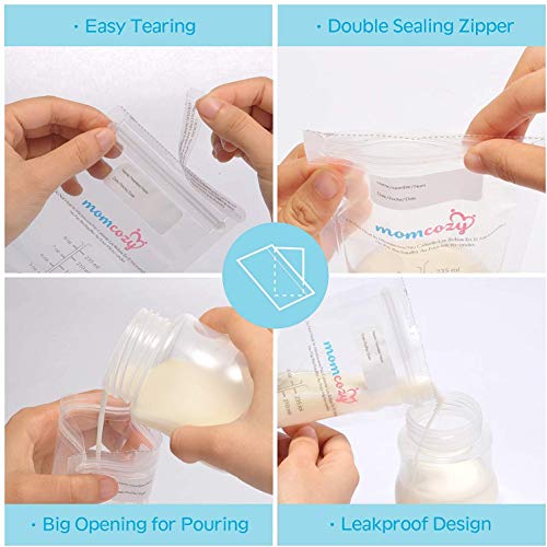 Bolsas Leche Materna para el Almacenamiento Pre-Esterilizadas - Bolsas de Ahorro de Leche Materna a Prueba de Fugas – Libre de BPA – Contenedores de Leche de Momcozy